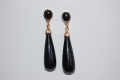 Earrings black coral and gold