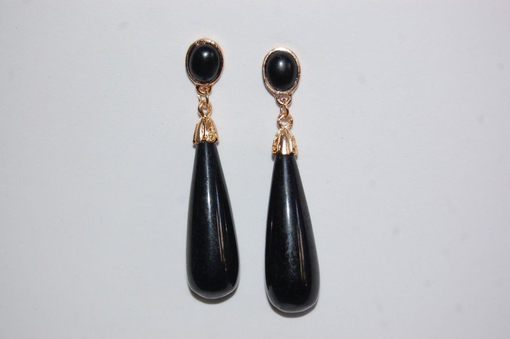 Pendientes corales negro y oro