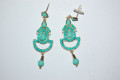 Pendientes flamenca verde agua 6 cm