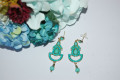 Pendientes flamenca verde agua 6 cm