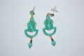 Pendientes flamenca verde agua 6 cm