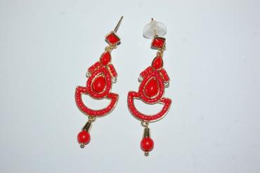 Pendientes flamenca rojo 6 cm