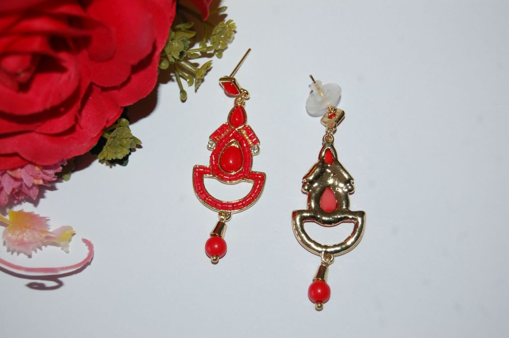 Pendientes flamenca rojo 6 cm