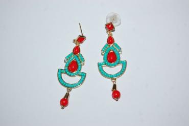 Pendientes flamenca bicolor 6 cm