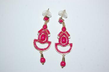 Pendientes flamenca fucsia 6 cm