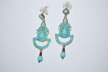 Pendientes flamenca turquesa 6 cm