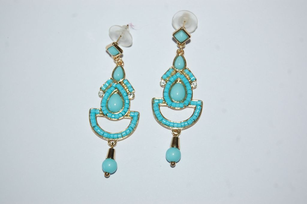 Pendientes flamenca turquesa 6 cm