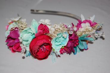 Diadema floral personalizada. Hecho a mano.