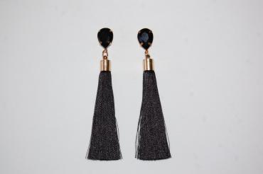 Pendientes flecos negro