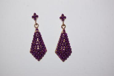 Pendientes Paula morado brillos