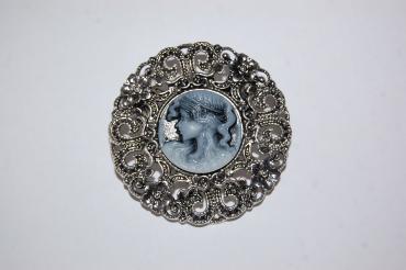 Broche Camafeo redondo plata