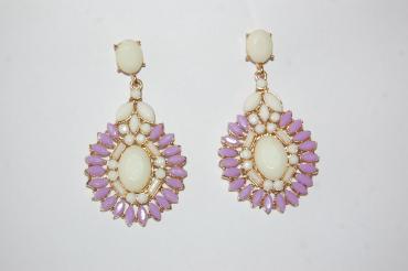 Pendientes Divina beige y lila