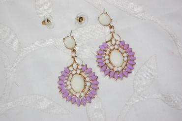 Pendientes Divina beige y lila