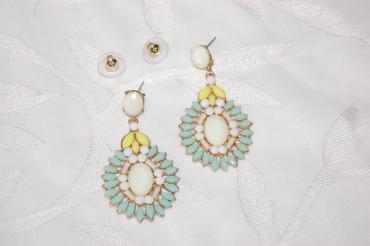 Pendientes Divina beige y verde