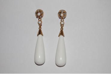 Pendientes Reina corales blanco