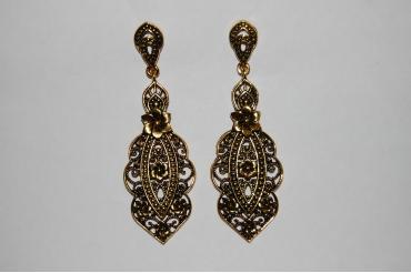 Pendientes flamenca metal oro viejo Isis