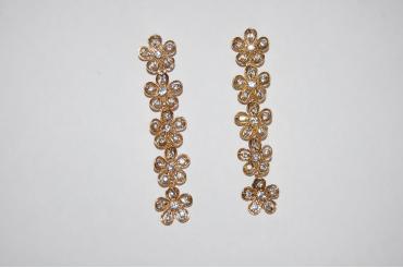 Earrings five golden flowers
