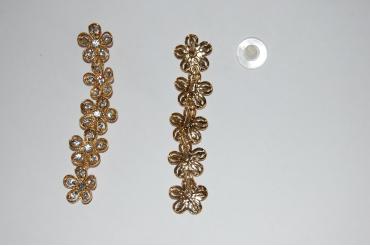 Earrings five golden flowers