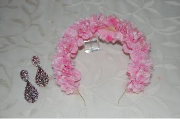 Conjunto diadema floral...