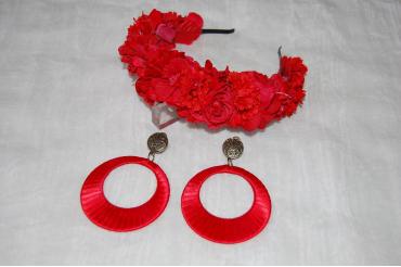 Conjunto diadema flores...