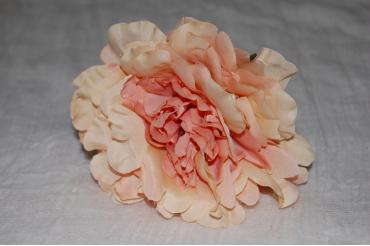 Flor Peonía coral y crema 16 cm