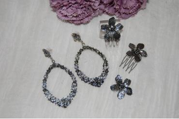 Peinecillo florecilla plata...