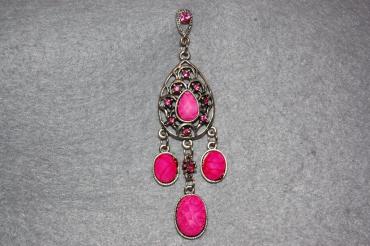 Pendientes real largos rosas