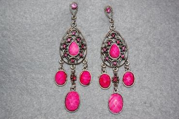 Real long pink earrings