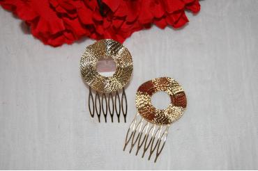 Conjunto 2 peines circulares oro