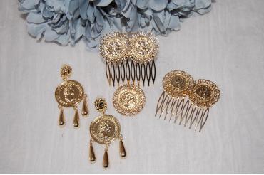 Broche moneda dorado