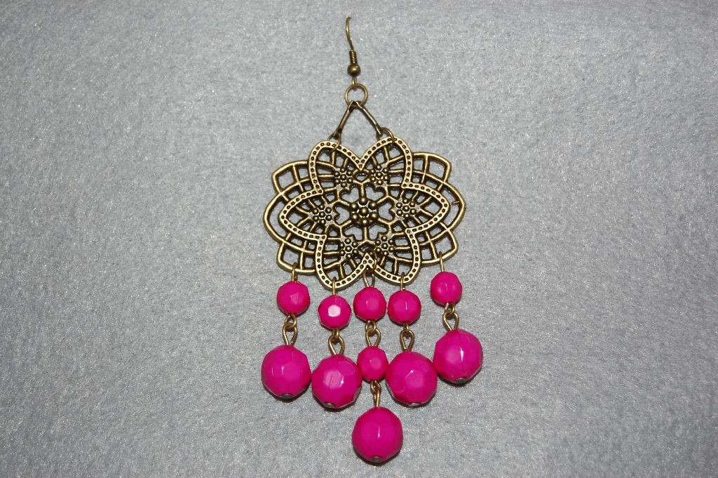 Earrings flower Fuchsia ovadada