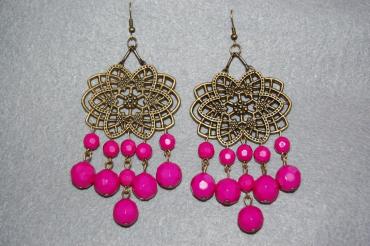 Earrings flower Fuchsia ovadada