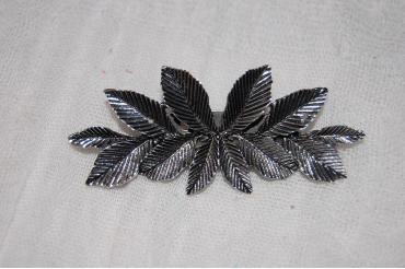 Broche Hojas plata vieja