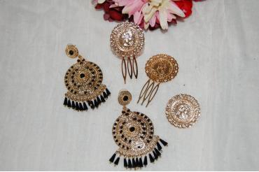 Conjunto 2 peinetas moneda oro