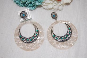 Pendientes flamenca verde y turquesa