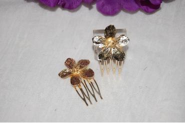 Conjunto 2 peinas flor linda oro