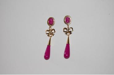 Pendientes niña corales lazo buganvilla