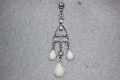 Earrings white long pyramid