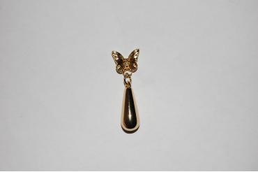 Pendientes lágrima y mariposa 3.2 cm