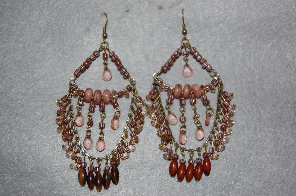 Earrings Brown balls