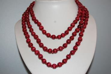 Collar largo madera tinto