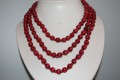Long necklace wood Red