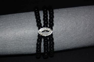 Bracelet beads black and shiny