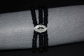 Bracelet beads black and shiny