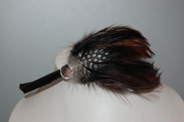 Headband feathers Brown diamond
