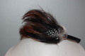 Diadema plumas marron diamante