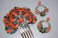 Conjunto flamenca naranja metal gitana