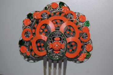 Conjunto flamenca naranja metal gitana