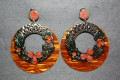 Pendientes tres flores carei naranja