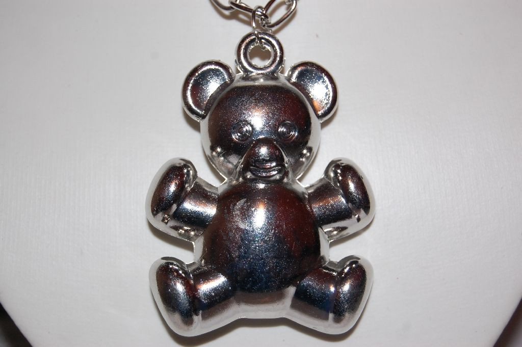 Silver bear necklace